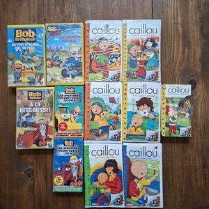 Lot De VHS Caillou Et Bob Le Bricoleur En Francais Lot Of French Bob The Builder